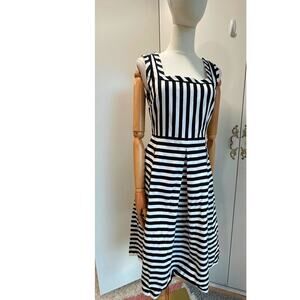 Anne Klein Womens Size 4 Dress Striped A Line Knee Length Party Career Wedding